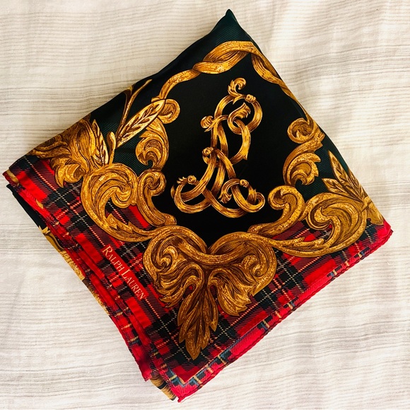 Vintage Ralph Lauren 100% Silk Scarf - Picture 1 of 6